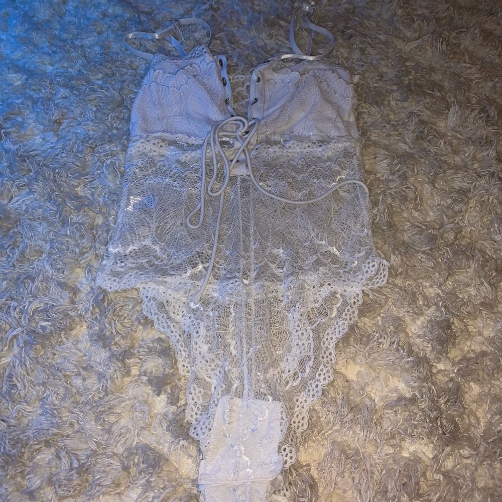 White Laced Body Suit